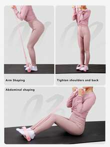 1pc Yoga Resistance Band Gym Accessories - Pink - View 3