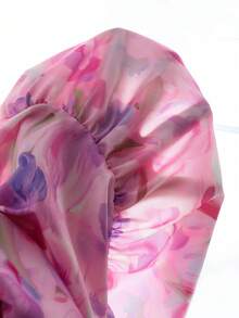 SHEIN Elladie kids 夏季少女休闲碎花荷叶边连衣裙 - 中紫紅色 - 查看 6