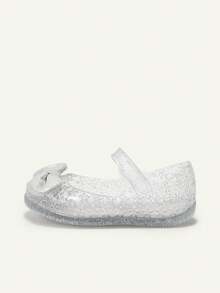 Cozy Pixies 1 Pair Summer Fashion All-Match Versatile Cute Princess Style Transparent Bow Crystal Jelly Flat Sandals, Suitable For Beach And Vacation - Clear - View 10