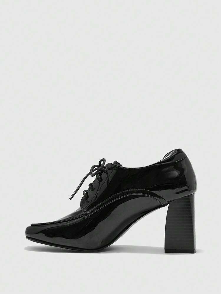 CUCCOO BIZCHIC Zapatos de tacón con cordones versátiles y de moda para mujer