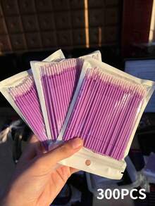 HMQ Beauty 100支装一次性微型刷头睫毛嫁接卸除棉签，带尖端睫毛增长工具，散装 - 彩色 - 查看 15