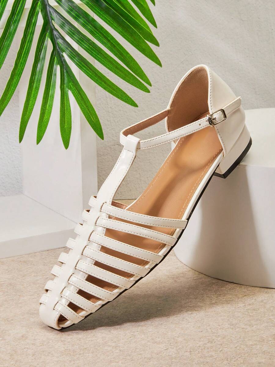 SHUZIA Women's Comfortable Fisherman Flats For Daily Wear - White - View 1