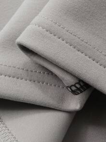 DAZY 男士纯色装饰条纹米色套头卫衣套装，春秋季 - 米色 - 查看 7