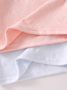 4件套/2套 女婴简约纯色浅粉色和浅紫色丝绒圆领长袖长裤休闲舒适4件套睡衣，秋冬季 - 彩色 - 查看 7