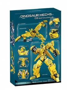 MINKOJA Buildable Dinosaur Models Building Blocks Set - Compatible With Major Brands, Create Poseable T-Rex & Raptor, STEM Construction Toy Gift - Multicolor - View 5