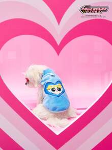 THE POWERPUFF GIRLS X PETSIN 1. 刺绣黄毛女孩宠物猫狗通用保暖舒适无袖外套蓝色带扣秋冬加厚绒毛外套 - 藍色 - 查看 8