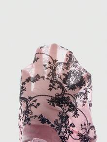 ROMWE Goth 哥特风百搭开衩喇叭袖复古植绒藤蔓开衫上衣 - 淺粉色 - 查看 5