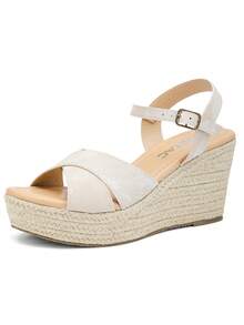 GETAC Alpargatas Para Mujer Plataforma Sandalias Correa Ajustable - Beis - Ver 5