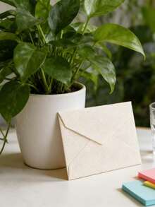 10/30/50pcs Burlap Patterned Envelopes, Vintage Love Letters, Cowhide Thick Special Paper Invitation Envelopes, Hand Account DIY Card Storage Bags, Envelopes - White - View 2