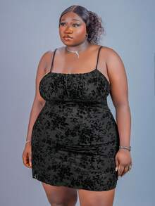 CurvyTilda Vestido plisado con estampado floral retro para mujer de talla grande, adecuado para otoño, vacaciones, graduación, regreso a la escuela, vestido slip plisado vintage Y2K, disfraz de Halloween - Negro - Ver 5