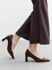 CUCCOO BIZCHIC 女士时尚百搭简约高跟鞋 - 咖啡棕 - 查看 3