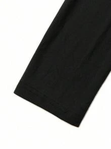 Franclia 大码女式长袖针织上衣和格子裙套装，学院风穿搭，适合年轻女士通勤或约会，显瘦两件套 - 黑色 - 查看 4