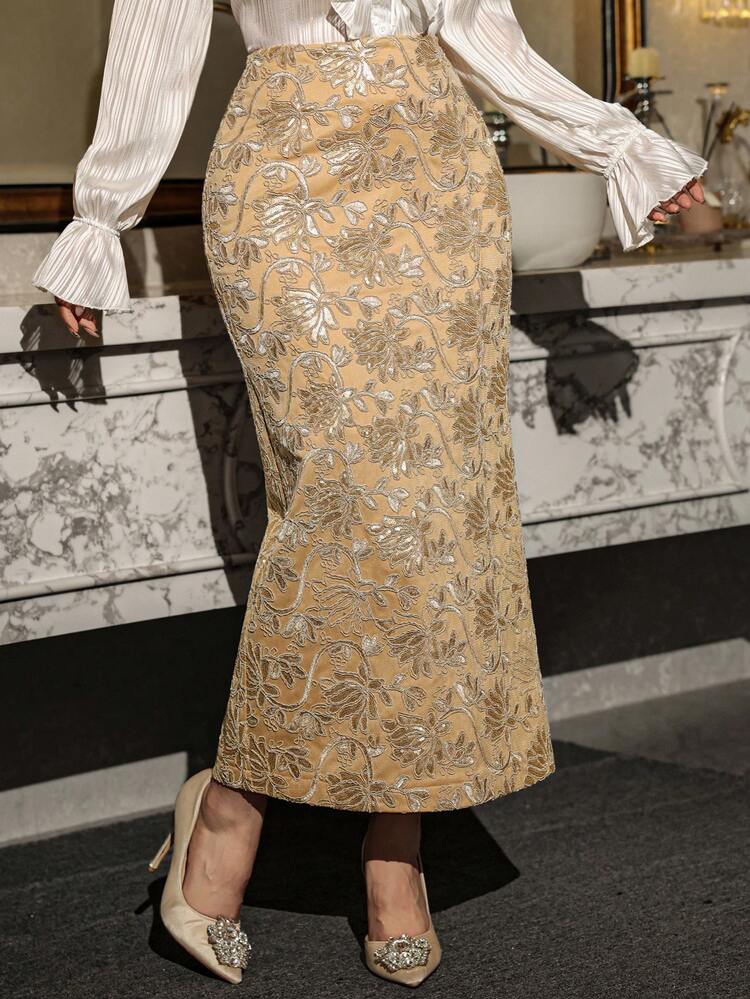 Women's Elegant Party Sequin Embroidered Skirt