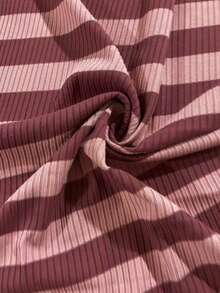 Elamini 女士复古黑灰条纹连帽长袖T恤 - 彩色 - 查看 5