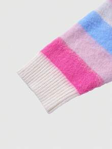 ROMWE MEN Áo khoác cardigan nam cổ chữ V cài nút, phối sọc tương phản, kiểu dáng thường ngày, thích hợp cho mùa thu/đông. - Nhiều màu - Xem 4