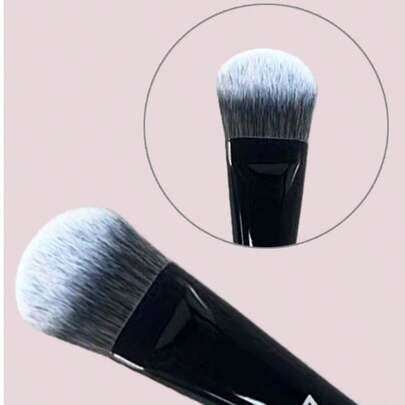 Pro 47 Foundation Brush Broom Powder & Shadow Brush Liquid/Cream & Blush Mix Angled Professional Makeup Brush Makeup Tools, 1pc
