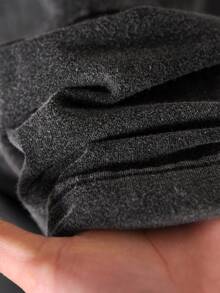 CosyJoli Damen Große Größen Rundhals Langarm Rüschen Saum Gewaschener Sweatshirt, Lässiger Pendler Mode Schwarzer Sweatshirt, Alltagskleidung für Muttertag - Schwarz - Übersicht 8