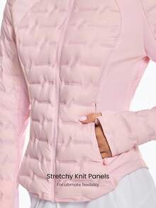 GLOWMODE High Chill Warm Soft Seamless Stretchy Reflective Down-Proof Slim-Fit Puffer Jacket Autumn Winter Outdoor Daily Casual - 淺粉色 - 查看 4