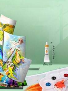 12/18/24色混合水粉颜料，多用途彩色绘画颜料，每支5毫升/0.18盎司，水性颜料管，适用于画布、木材和工艺品——艺术家品质，适合专业人士、学生和成人使用。返校季必备，经久耐用，易于使用，可作为礼物赠送，用途广泛。 - 彩色 - 查看 2