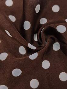 Rafferiza 女士波点印花优雅系领泡泡袖衬衫 - 棕色 - 查看 3