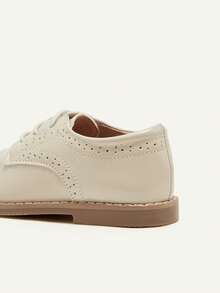 Cozy Pixies Basic All-Match College Style British Style Boys' Elastic Pu Leather Splicing Oxford Shoes With Cap Toe Party - Apricot - View 7