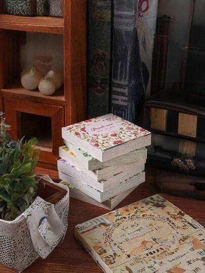 SHEIN 1 Livro / 100 Folhas de Papel Decorativo Clássico, 6 Estilos, 100 Designs Exclusivos, Suprimentos Escolares, Adequado para Scrapbooking, Jornalismo, Artesanato, Memorandos e Origami, Papelaria em Geral, Faz um Pequeno Presente Perfeito