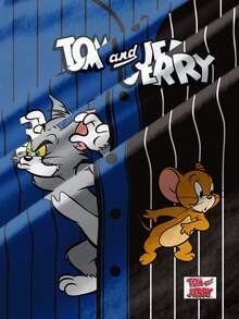 TOM & JERRY X SHEIN Áo thun ngắn tay họa tiết hoạt hình chữ cái, sọc phối màu tương phản, phong cách thường ngày cho bé trai, thích hợp mặc đi làm, mùa hè. - trắng - Xem 6