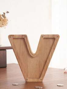 木质大字母存钱罐，字母造型，可定制首字母，趣味生日、圣诞节、节日礼物