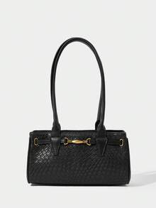 SHECARRY Túi đeo vai nữ bằng da PU, thích hợp cho mùa thu đông, đi học, du lịch, công sở, thanh lịch, tinh tế, có dây đeo. - Súng kim loại - Xem 2