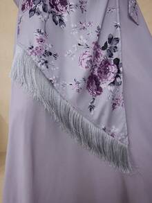 Graceveil Váy họa tiết hoa chắp vá cổ bẻ Design Sense dành cho nữ - Nhiều màu - Xem 3