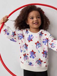 Maija Kids Bộ đồ bé gái gồm áo nỉ cổ tròn rộng in họa tiết và quần ống loe. - Nhiều màu - Xem 5