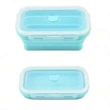 صندوق غداء قابل للطي قطعة واحدة، صندوق غداء من السيليكون، صندوق تخزين سلطة الفواكه، صندوق تخزين طعام محمول للسفر، حاوية تخزين طعام للنزهات والتخييم، مع غطاء محكم الإغلاق وصمام تهوية، مانع للتسرب وسهل التنظيف - متعدد الألوان - مشاهدة 25