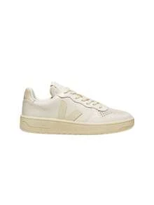 Veja V-10 Leather Sneakers Pure / Calcaire VI0220498 - black/white - View 1