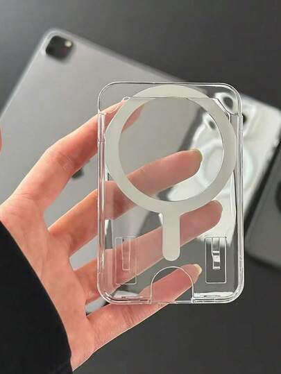 1pc Transparent Wallet Photo Card Slot Case Accessory Compatible With 13,13Pro,13ProMax,14Pro Max Magnetic Protective Cover