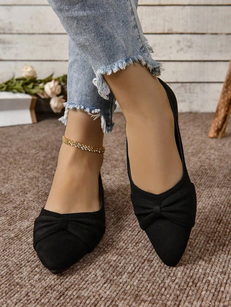 DDYY Zapatos planos minimalistas de mujer color marrón con puntera plisada, estilo elegante, para uso en exteriores en verano - Negro - Ver 1
