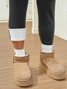SHEIN Leggings de maternité d'hiver à taille ajustable, doublés de thermique, avec broderie de marguerite. Vêtements de maternité, leggings de maternité, leggings avec poches, leggings grande taille, pantalons de grossesse, leggings chauds - Gris foncé - Voir 6