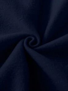 SHEIN 少女四分之一拉链宽松卫衣和宽松运动裤套装，返校季、秋冬季、舒适秋季、圣诞节、可爱休闲日常胶囊衣橱、Y2K街头风，灰色 - 藏蓝色 - 查看 3