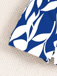 Elladie kids Mono de verano casual con estampado floral y cuello halter para niña - Azul - Ver 4