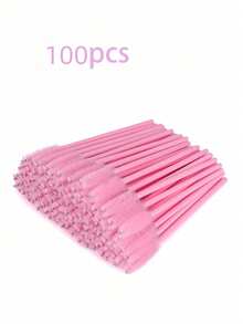 50/100/200/500 Piezas Cepillos desechables negros para pestañas, varitas de rímel, aplicadores de maquillaje mini para cejas - Rosa - Ver 9