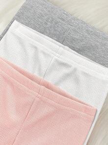 SHEIN Bộ đồ ngủ quần dài tay cổ tròn thoải mái tối giản cho bé gái sơ sinh Dozemod Kids, 2 món - Nhiều màu - Xem 3