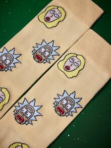 Rick and Morty X SHEIN جوارب طويلة حتى الركبة للنساء - متعدد الألوان - مشاهدة 3