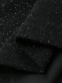 DAZY 女士露肩长袖闪亮迷人优雅连衣裙 - 黑色 - 查看 8