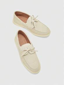 CUCCOO BIZCHIC Women's Casual Versatile Lace-Up Flats - Beige - View 5