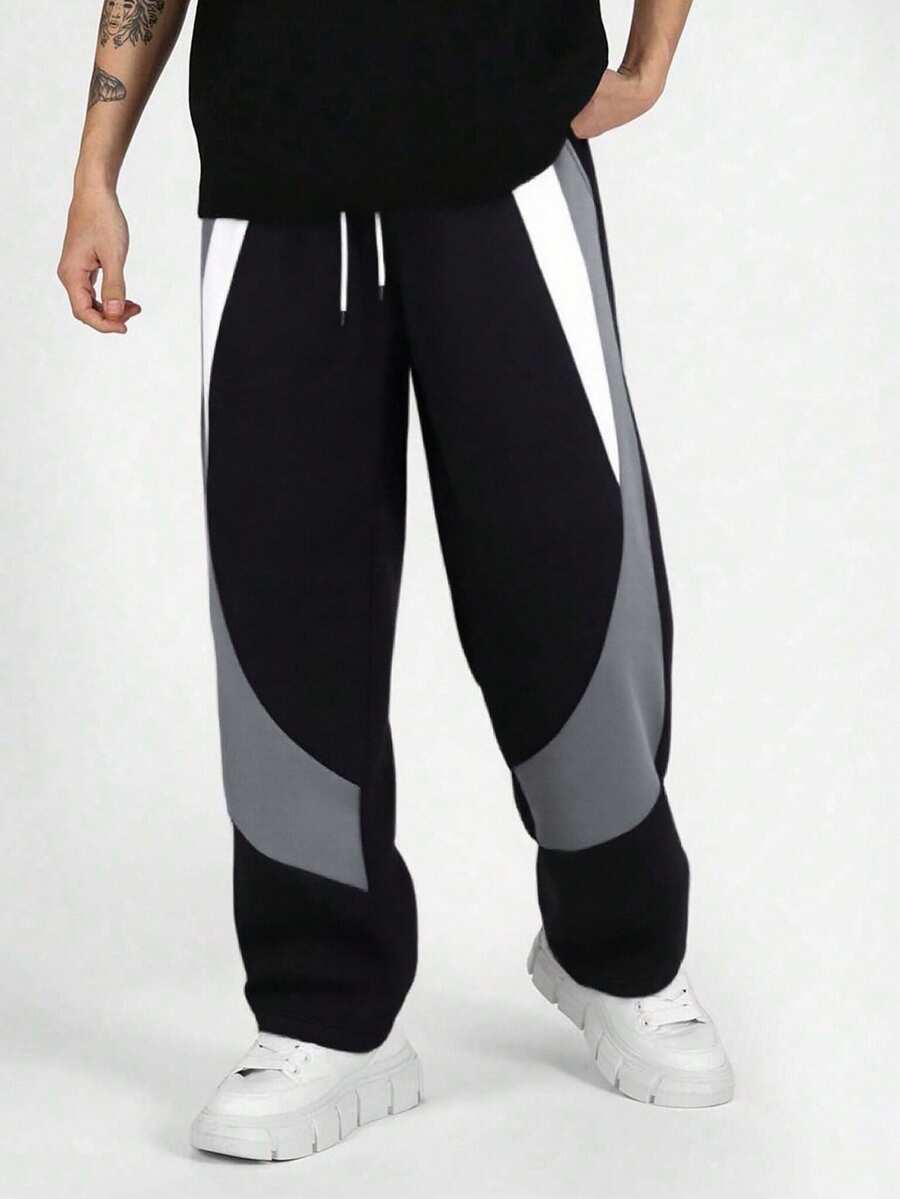 Manfinity Hypemode Men's Casual Straight Leg Pants - Black - View 1