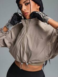 Innovista 女士宽松运动夹克健身短款拉链健身服跑步日常运动休闲办公室到法院早午餐到健身房超大运动服骑行轻量 HIIT 训练舒适运动骑行户外运动休闲