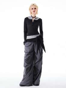 Bloopia 女士哥特风印花修身长袖连帽针织上衣，时尚百搭，适合秋季穿着 - 黑色 - 查看 6