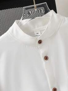 2pcs/Set Teen Boy Gentleman Outfit - White Collared Shirt + Light Green Shorts, Gentleman Suit Set, Business Elegant School Style, Birthday Party, Daily Casual Wear, Minimalist - White - View 7