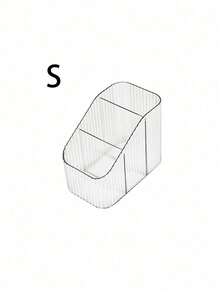 SHEIN 1 件桌面化妆品收纳盒，亚克力透明塑料盒，格子口红盒，化妆刷桶，浴室收纳盒 - 無色 - 查看 8