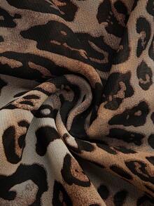 Franclia Camiseta de tirantes con estampado de leopardo para mujer de talla grande - Marrón - Ver 6