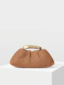 MOTF PREMIUM Túi xách tay bằng da PU đính hạt - Cỏ Kaki - Xem 6